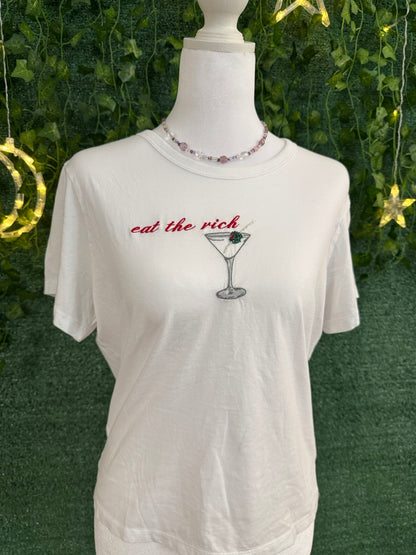 Eat the Rich White Tee S
