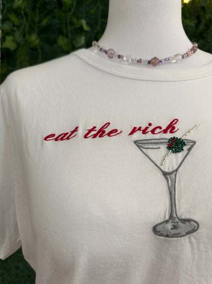 Eat the Rich White Tee S