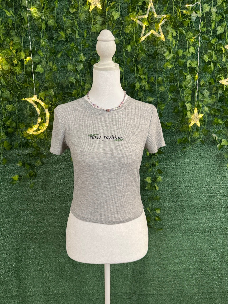 Slow Fashion Grey Baby Tee L