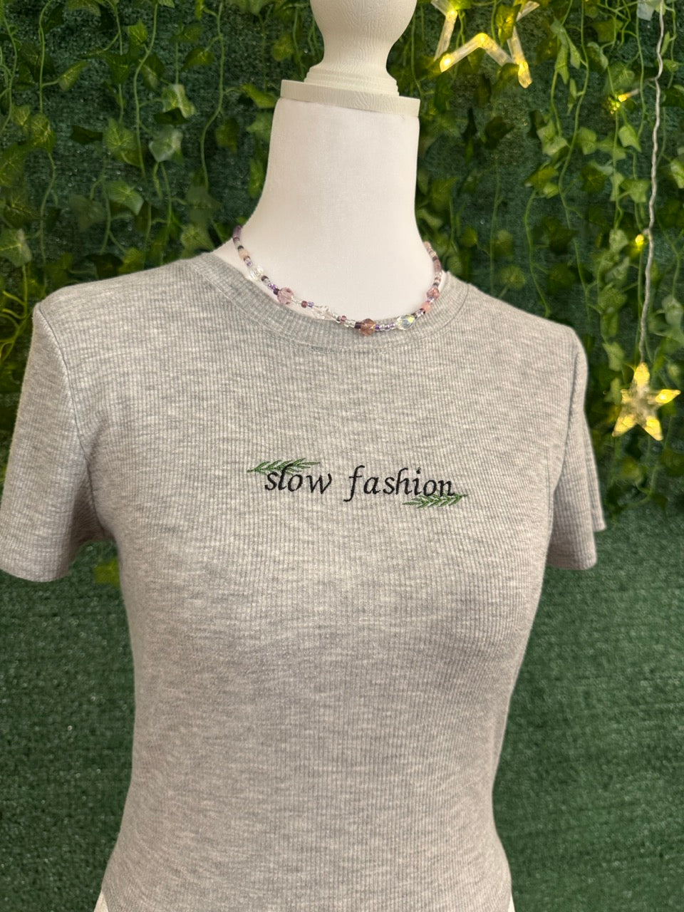 Slow Fashion Grey Baby Tee L