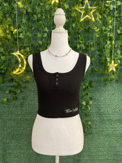 Slow Fashion Black Cropped Tank Top XS