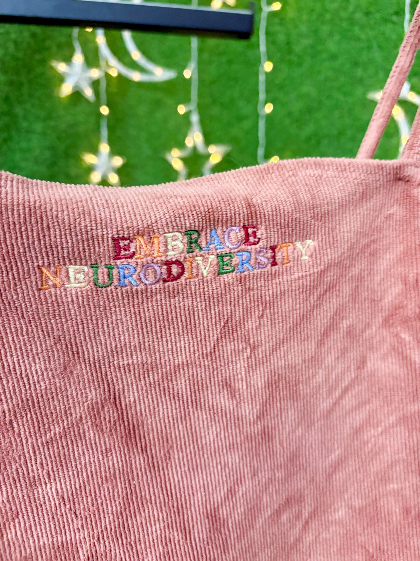 Embrace Neurodiversity Salmon Corduroy Dress S