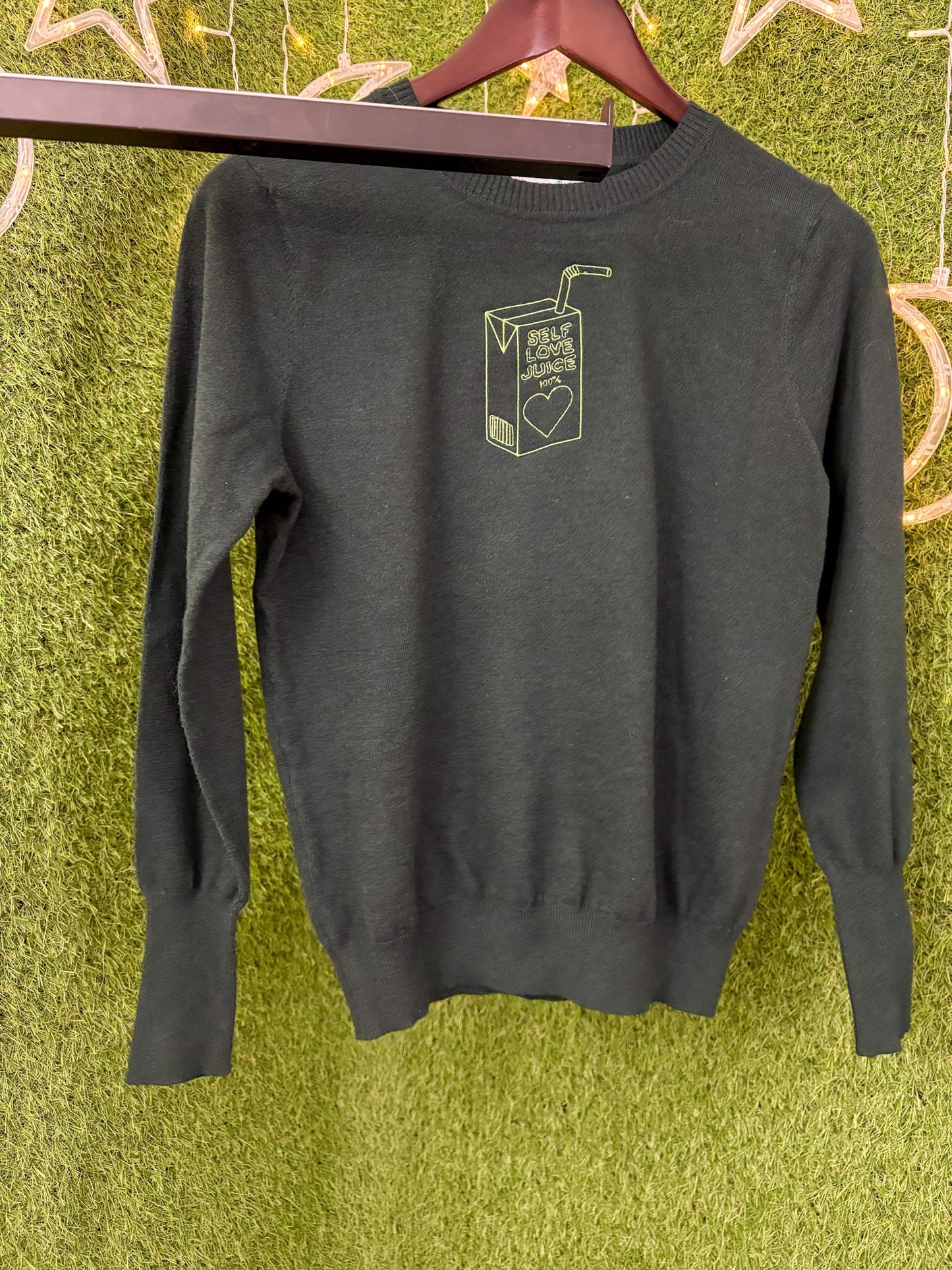 Self Love Juice Green Sweater