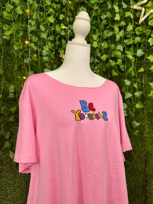 Be Yourself Pink Cropped Tee 2XL