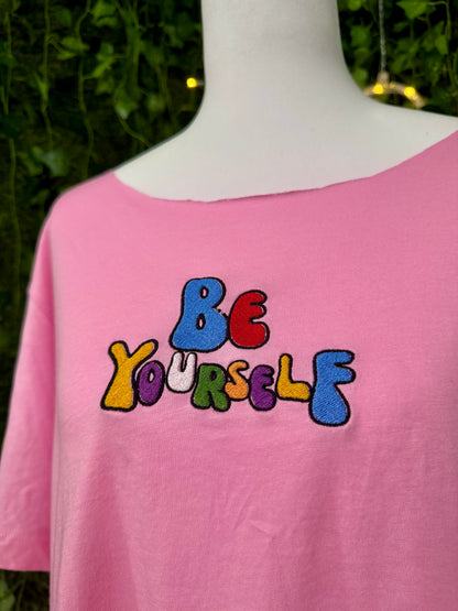 Be Yourself Pink Cropped Tee 2XL