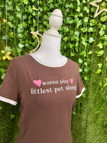 Littlest Pet Shop Brown Baby Tee L