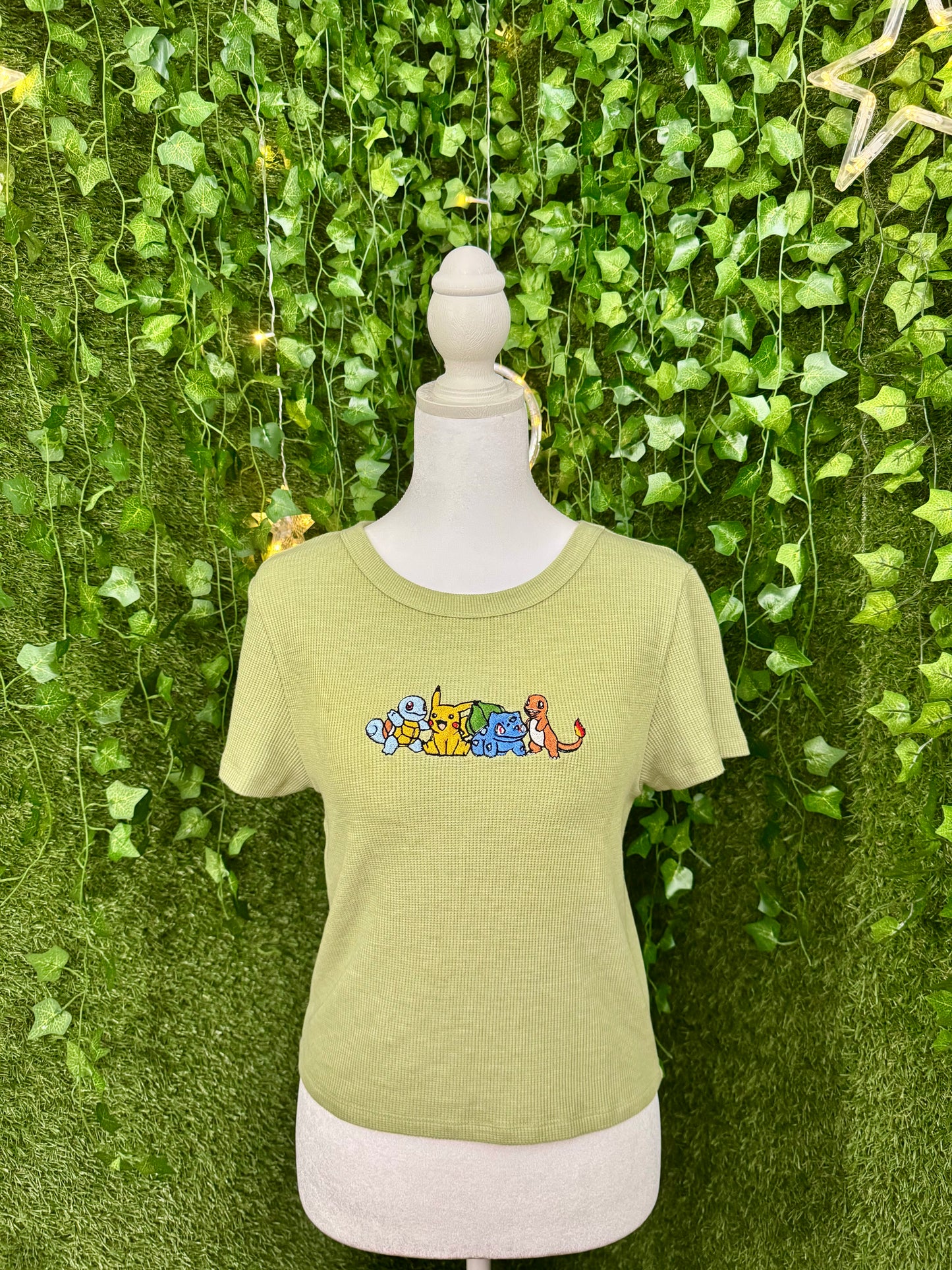 Pokemon Pals Green Waffle Tee XL