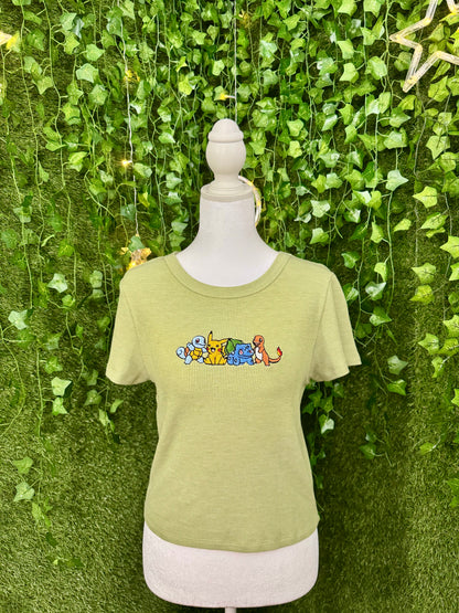 Pokemon Pals Green Waffle Tee XL
