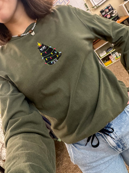 Grumpy Kitty Green Long Sleeve XS