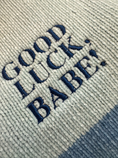 Good Luck Babe Blue Striped Sweater XL