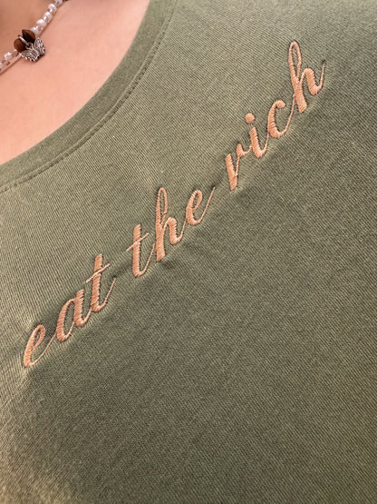 Eat The Rich Green T-Shirt 3XL