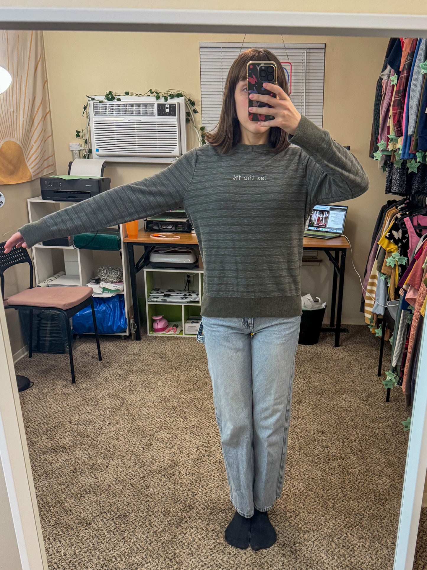 Tax the 1% Striped Sweater S