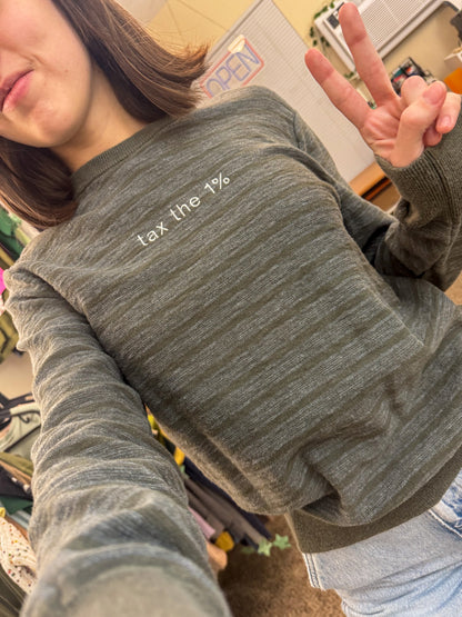 Tax the 1% Striped Sweater S