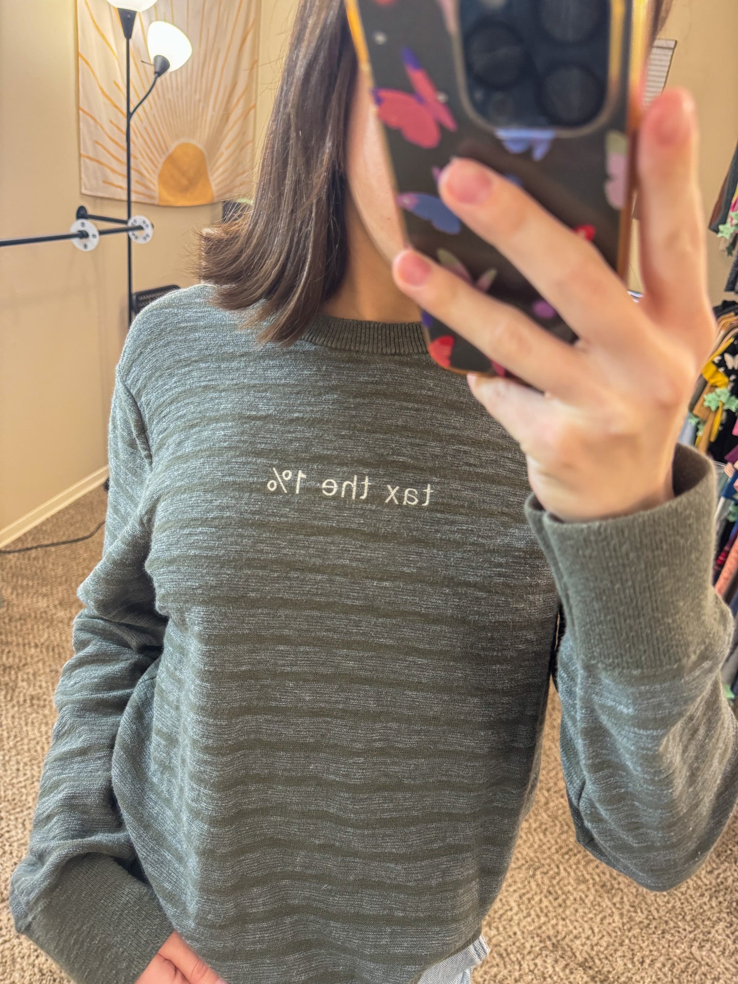 Tax the 1% Striped Sweater S