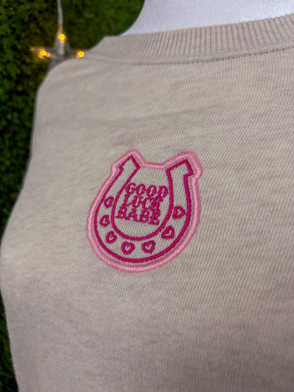 Good Luck Babe Cropped Longsleeve (cinched sides) XS