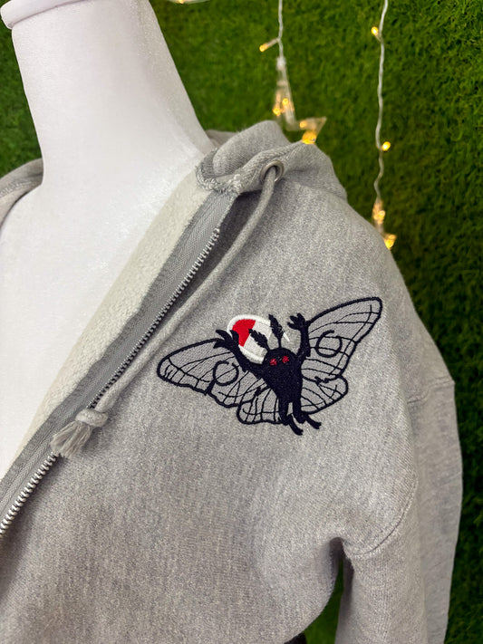 Mothman Grey Zip Up Hoodie S
