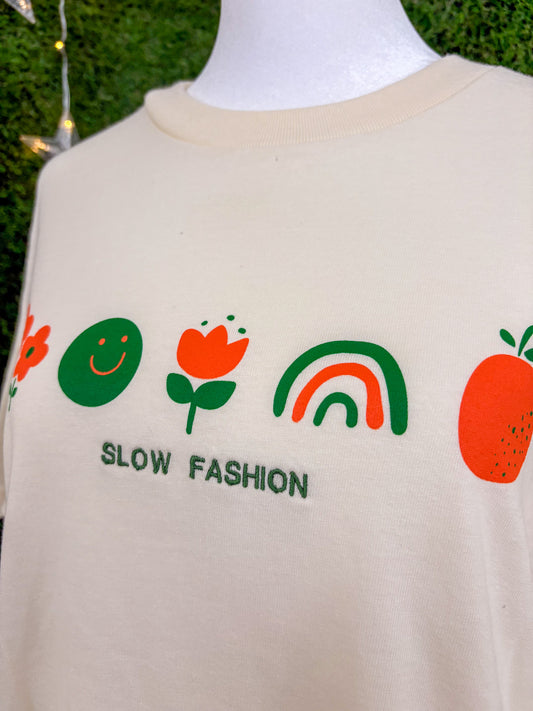 Slow Fashion Cream T-Shirt M