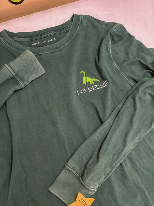 I <3 Nessie Green Long Sleeve M