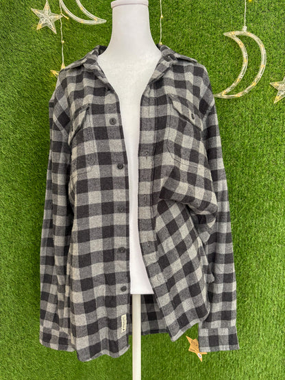 Love Wins Black Plaid Flannel M