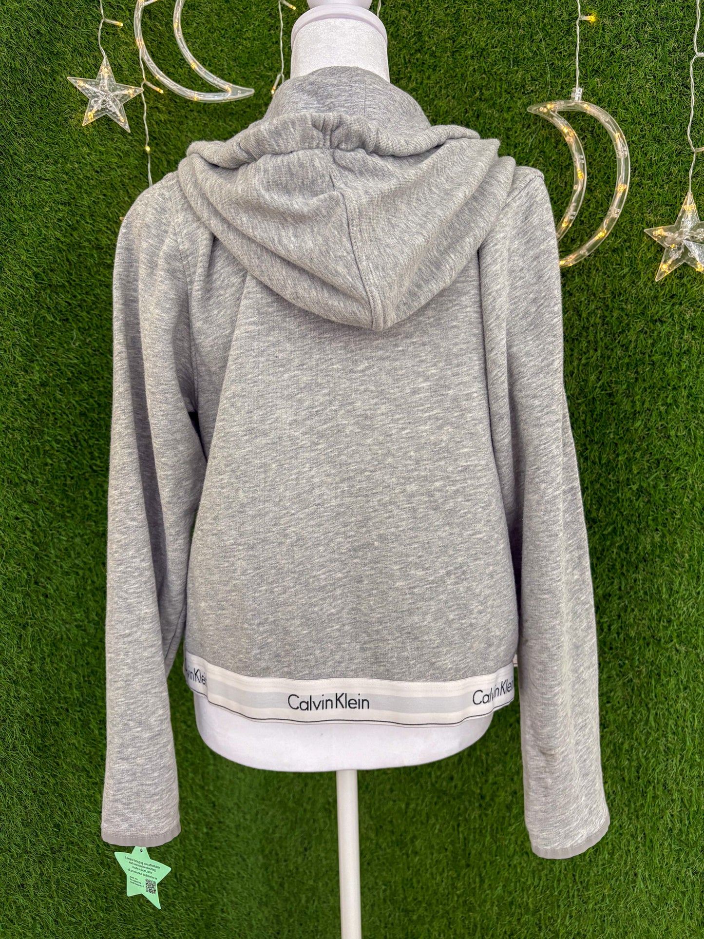 Be Kind Grey Zip Up Cropped Hoodie M