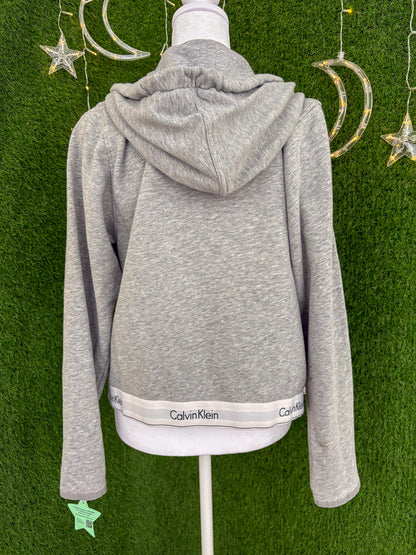 Be Kind Grey Zip Up Cropped Hoodie M