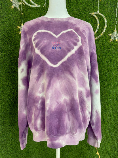 Love Wins Purple Tie Dye Crewneck M