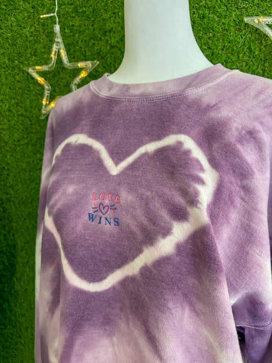 Love Wins Purple Tie Dye Crewneck M