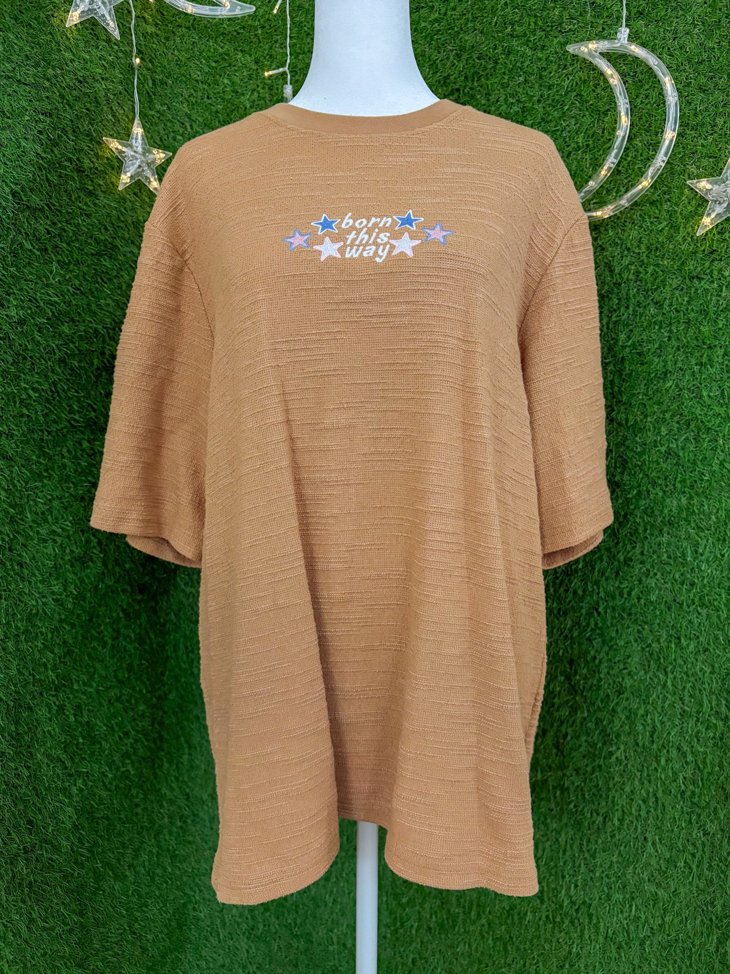 Born this Way Brown Textured Tee L