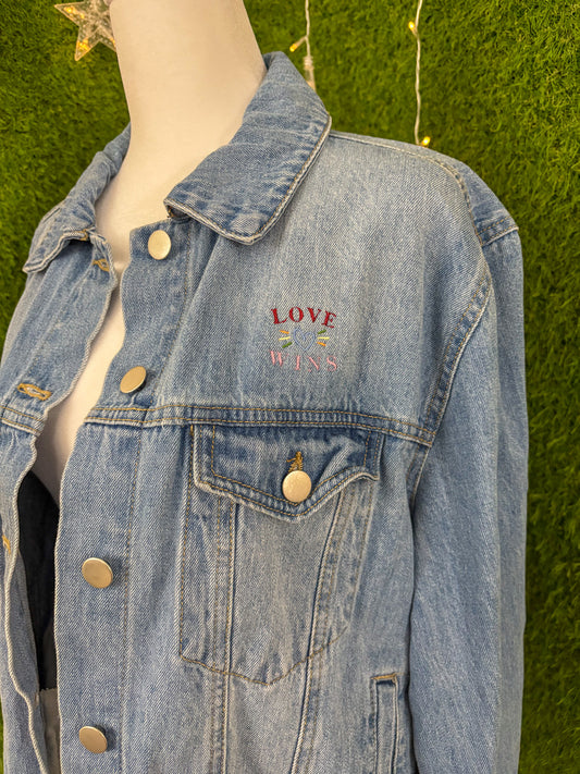 Love Wins Denim Jacket L