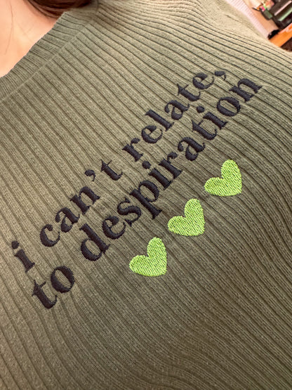 Espresso Green Ribbed Baby Tee M