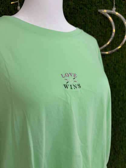 Love Wins Green Cropped Tee XL