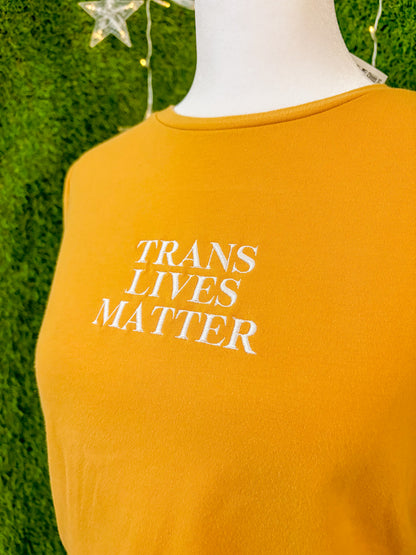 Trans Lives Matter Yellow Crop Top L