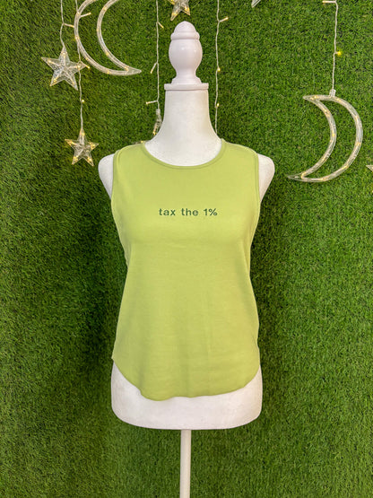 Tax the 1% Light Green Tank Top XL