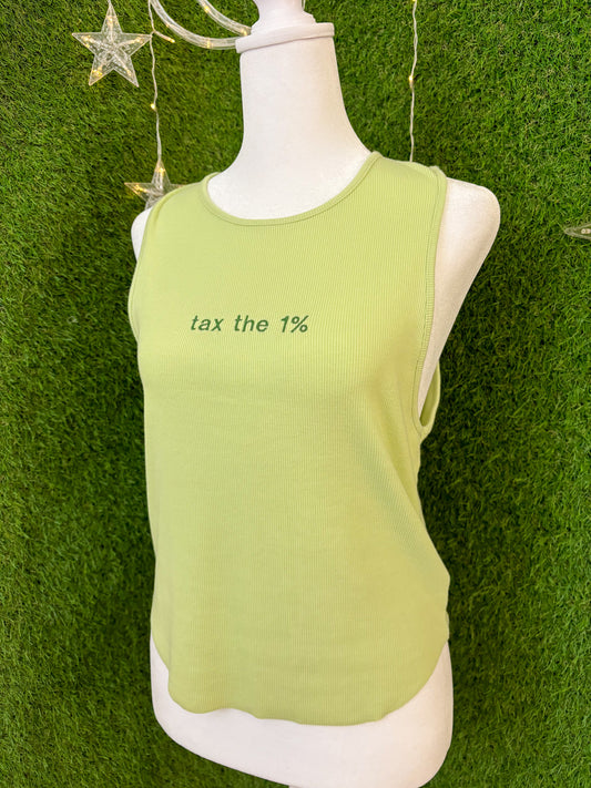 Tax the 1% Light Green Tank Top XL