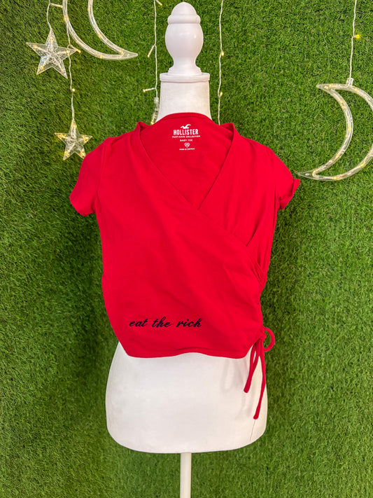 Eat the Rich Red Baby Tee XS