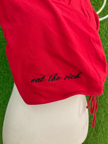 Eat the Rich Red Baby Tee XS