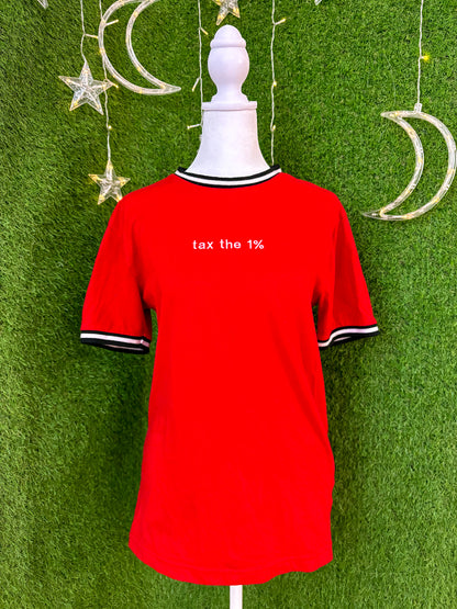 Tax the 1% Red T-Shirt XS