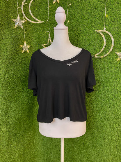 Feminism V-Neck Cropped Tee 2XL