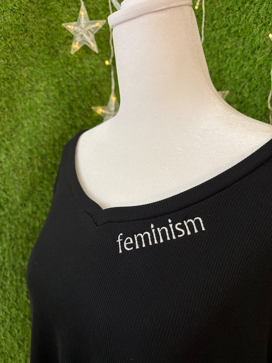 Feminism V-Neck Cropped Tee 2XL