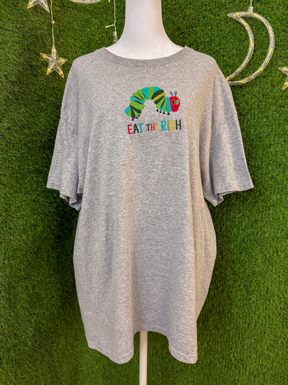 Eat the Rich Caterpillar Grey T-Shirt XL