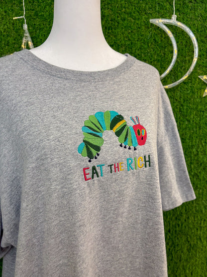 Eat the Rich Caterpillar Grey T-Shirt XL