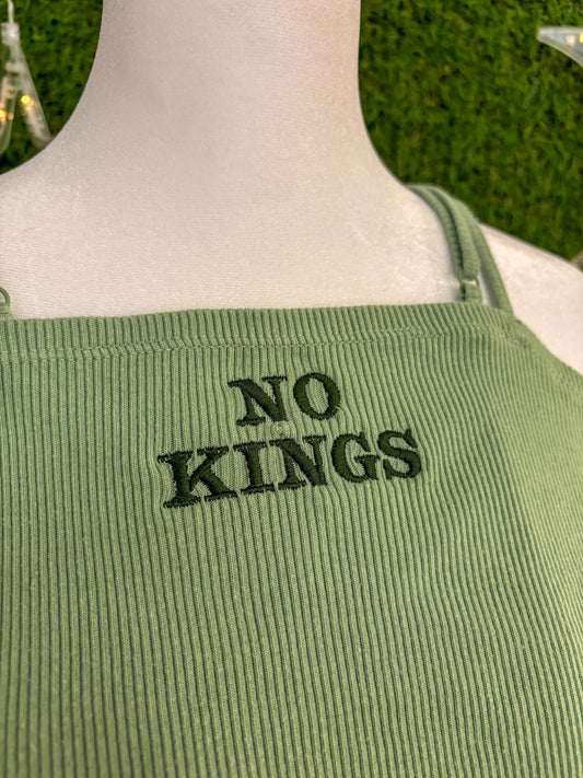 No Kings Green Cropped Tank S