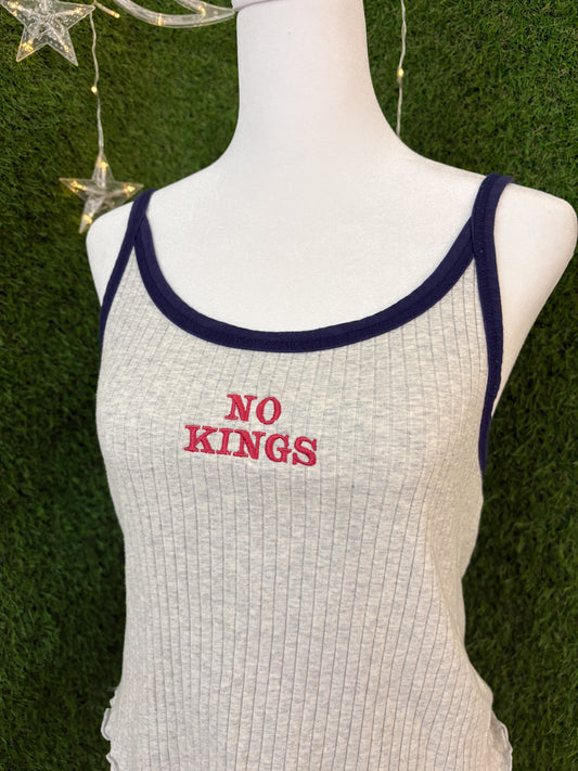 No Kings Grey Ribbed Tank L