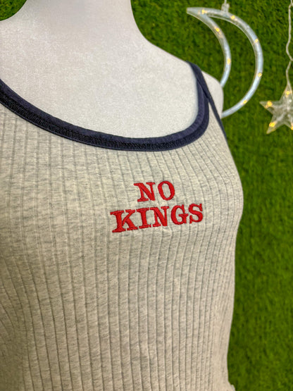 No Kings Grey Ribbed Tank L