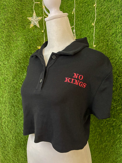 No Kings Cropped Polo Tee XL