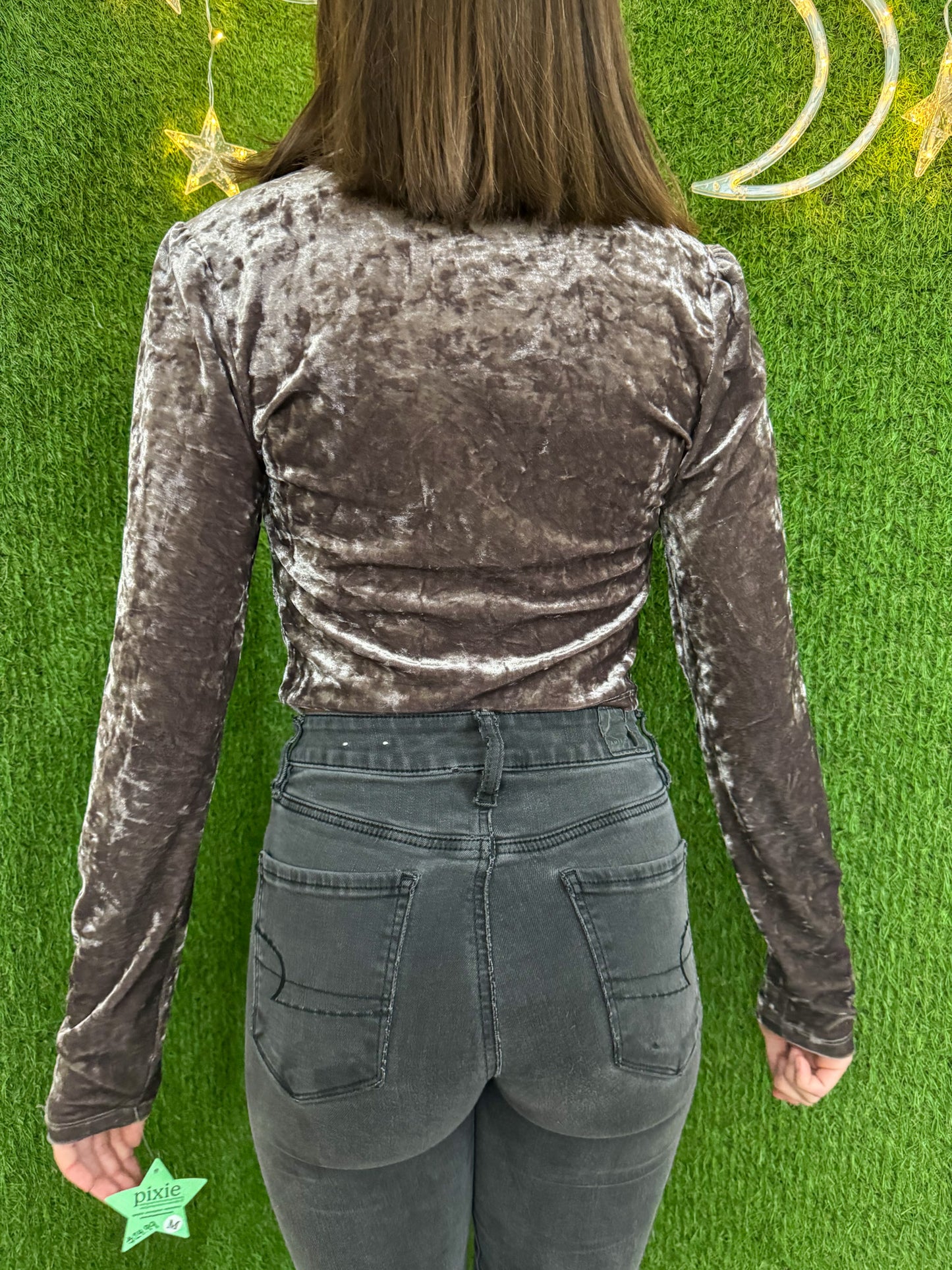 Little Flowers Velvet Long Sleeve M