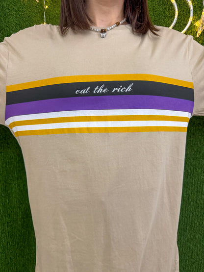 Eat the Rich Striped Long Sleeve M