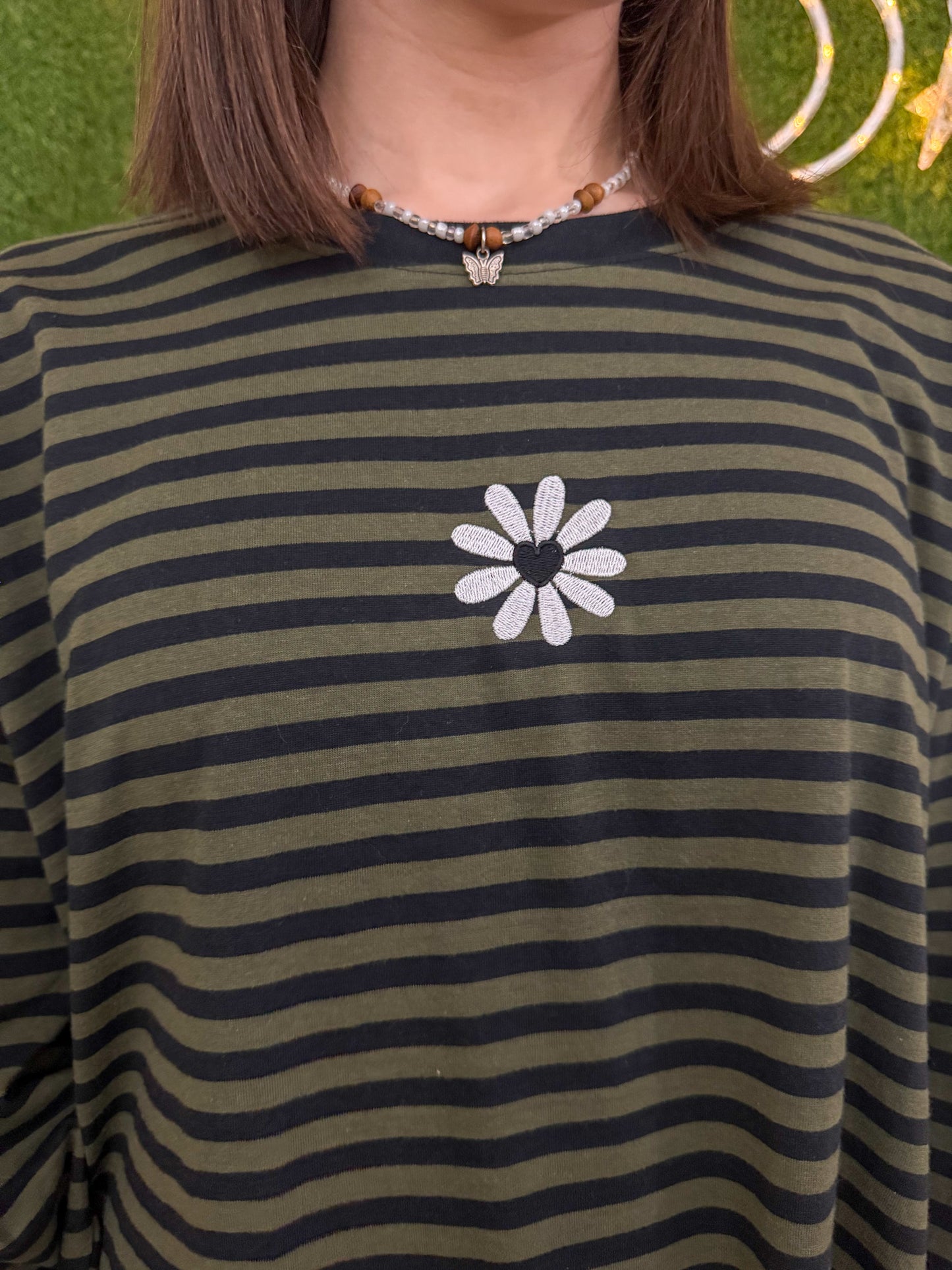 Daisy Striped Long Sleeve XL