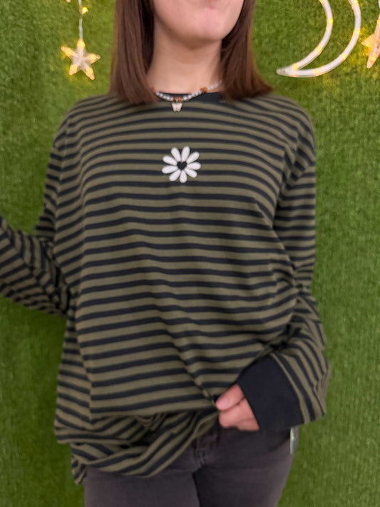 Daisy Striped Long Sleeve XL