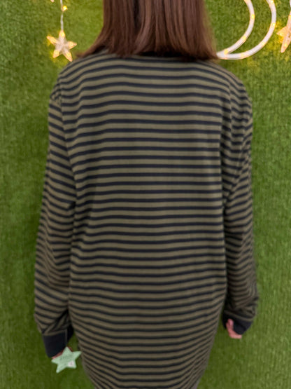 Daisy Striped Long Sleeve XL